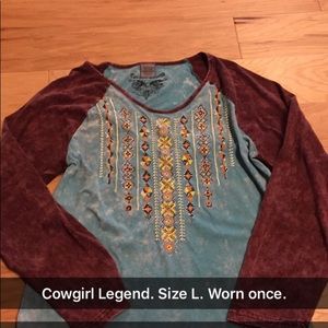 Long sleeve shirt. Size L. Cowgirl Legend